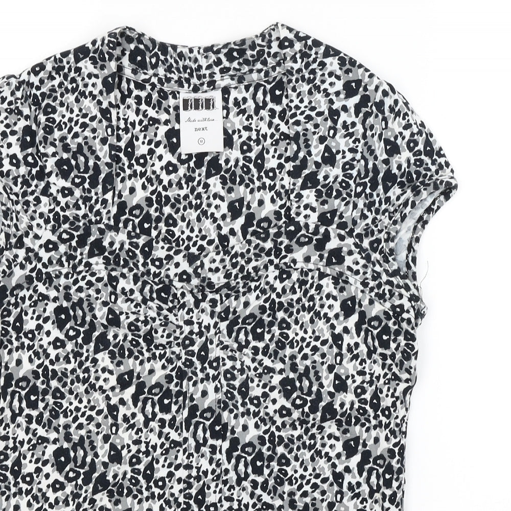 NEXT Womens Black Animal Print Jersey Basic Tank Size 12