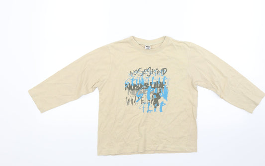 George Boys Beige   Basic T-Shirt Size 5-6 Years