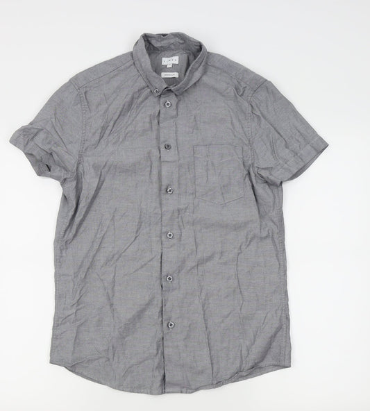 House of Fraser Mens Grey    Button-Up Size M