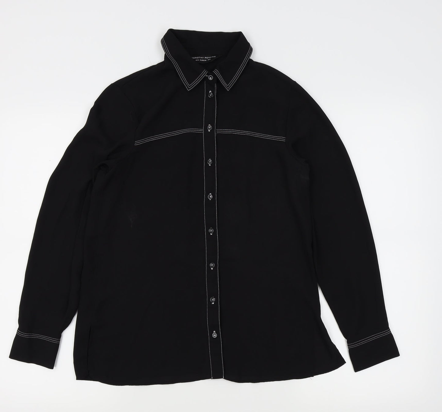 Dorothy Perkins Womens Black   Basic Button-Up Size 8