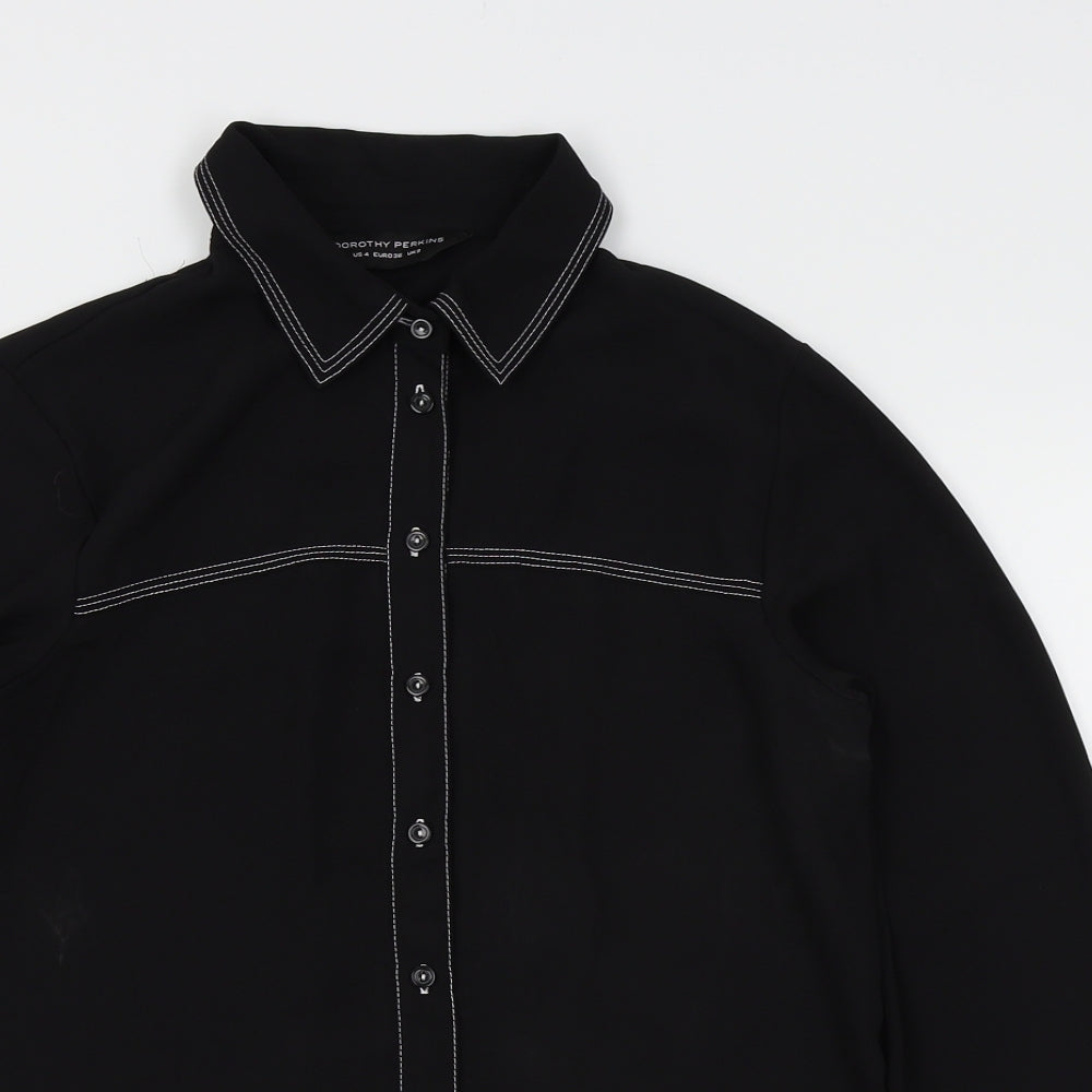 Dorothy Perkins Womens Black   Basic Button-Up Size 8