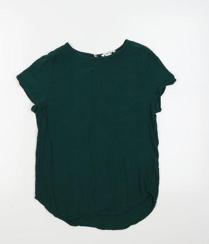 Preloved H&M Womens Green   Basic Blouse Size 6 - Front
