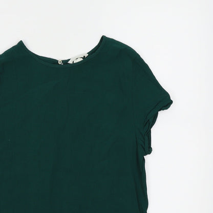 Preloved H&M Womens Green   Basic Blouse Size 6 - Detail