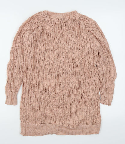 Boohoo Womens Pink   Pullover Jumper Size S