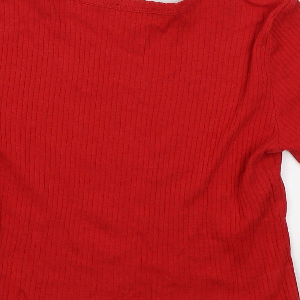 Topshop Womens Red   Basic T-Shirt Size 8