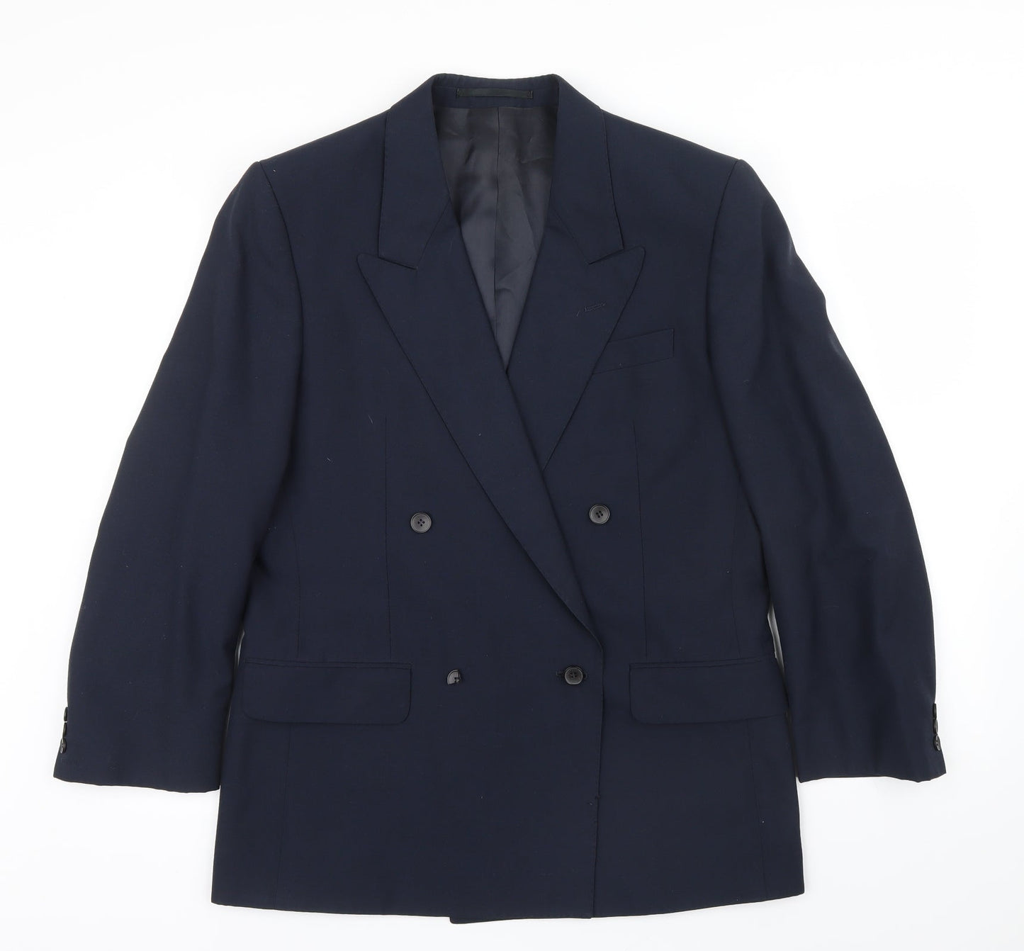 WAYNE HENNINGS Mens Blue   Jacket Suit Jacket Size 40
