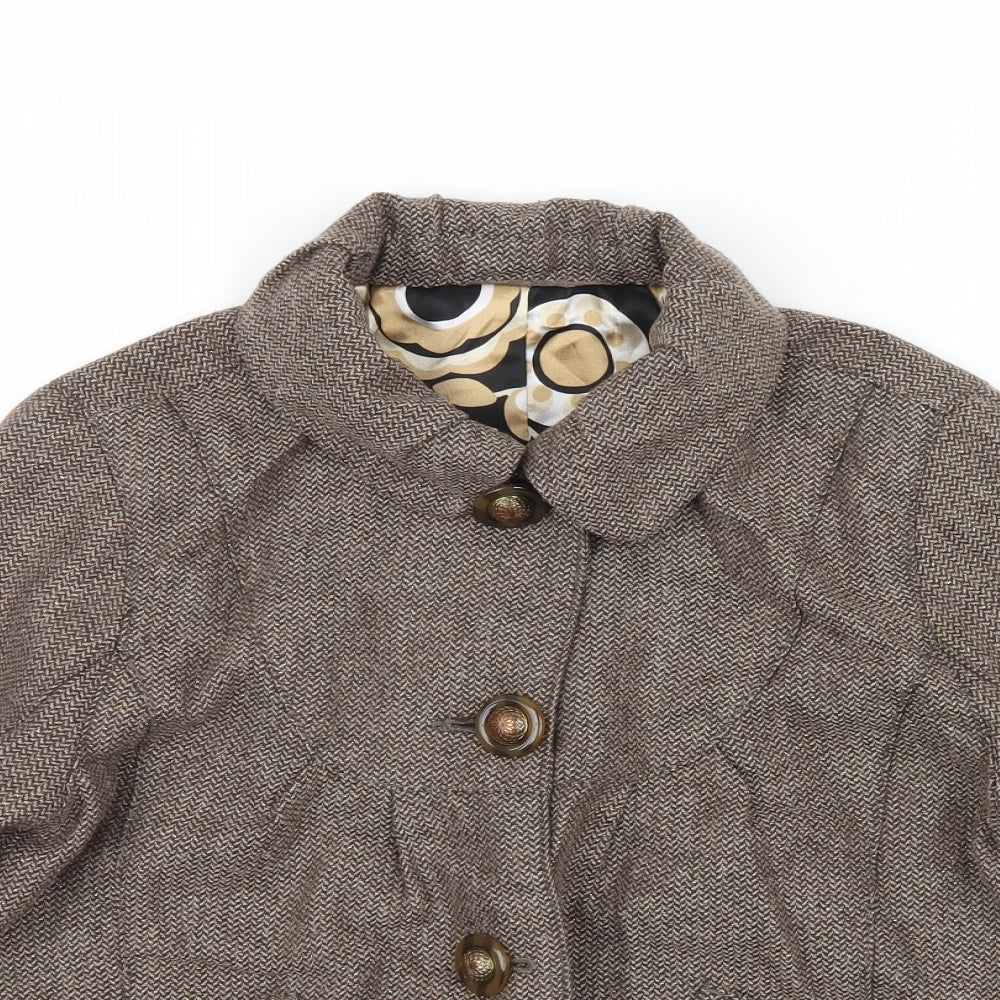 River Island Womens Brown   Jacket  Size 12  - Puff sleeve