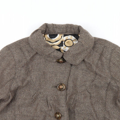 Preloved River Island Womens Brown   Jacket  Size 12  - Puff sleeve - Detail