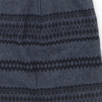 New Look Womens Grey Geometric  A-Line Skirt Size 6