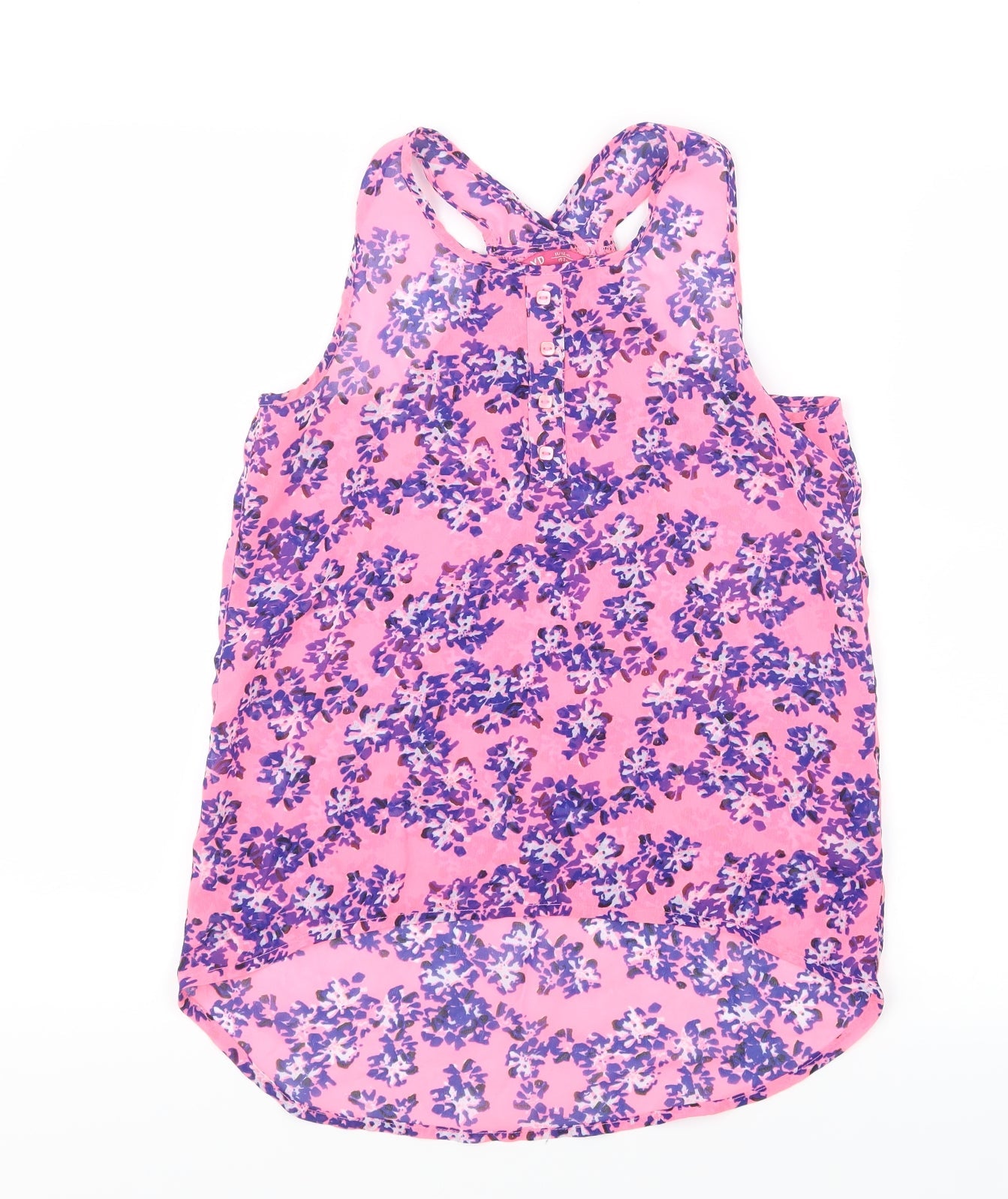 Young Dimension Girls Pink Geometric  Basic Blouse Size 11-12 Years