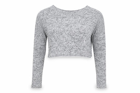 Divided by H&M Womens Grey  Knit Cropped T-Shirt Size S