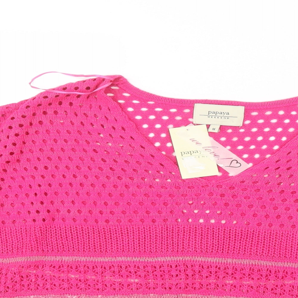 Papaya Womens Pink  Knit Pullover Jumper Size M