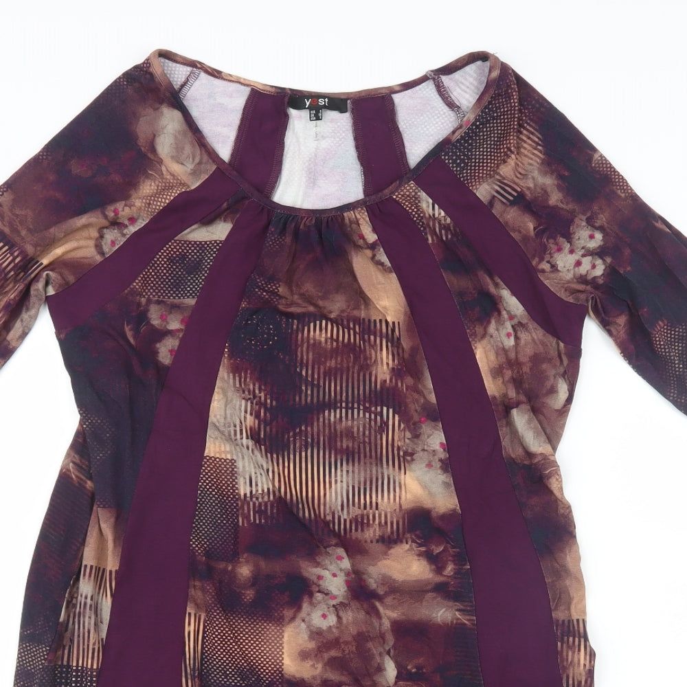 Yest Womens Purple Geometric  T-Shirt Dress  Size 10