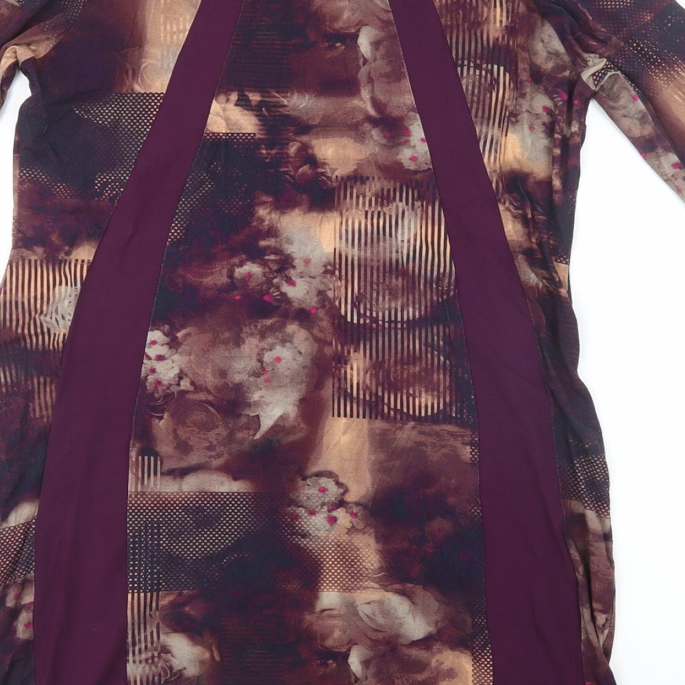 Yest Womens Purple Geometric  T-Shirt Dress  Size 10