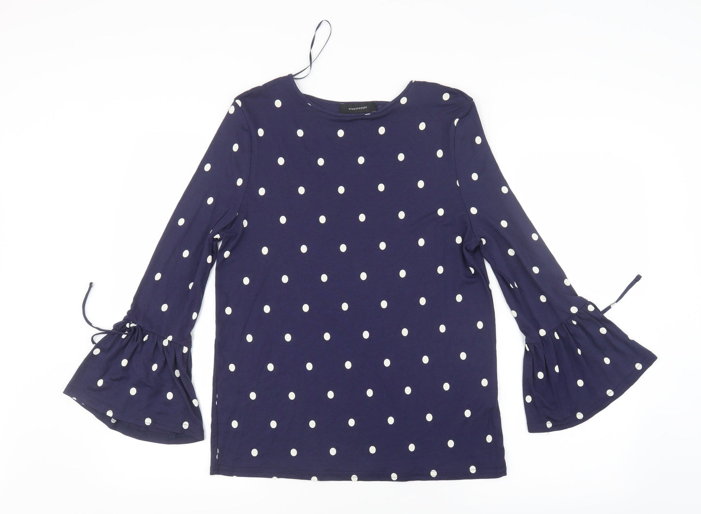 Atmosphere Womens Blue Polka Dot  Basic T-Shirt Size 12