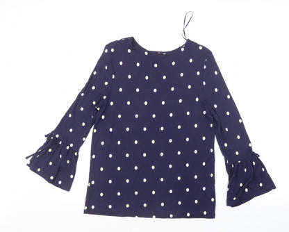Atmosphere Womens Blue Polka Dot  Basic T-Shirt Size 12