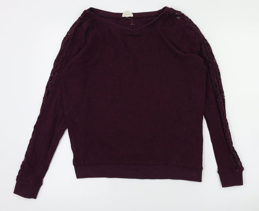 New Look Womens Purple Floral  Pullover Jumper Size 8