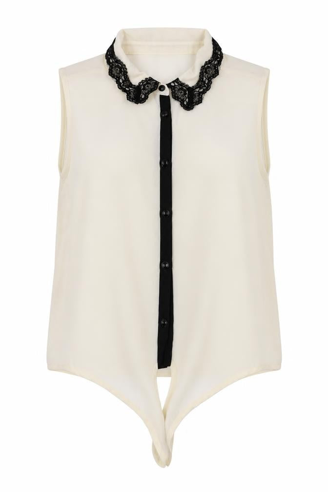 Candy Couture Womens Ivory   Basic T-Shirt Size 14