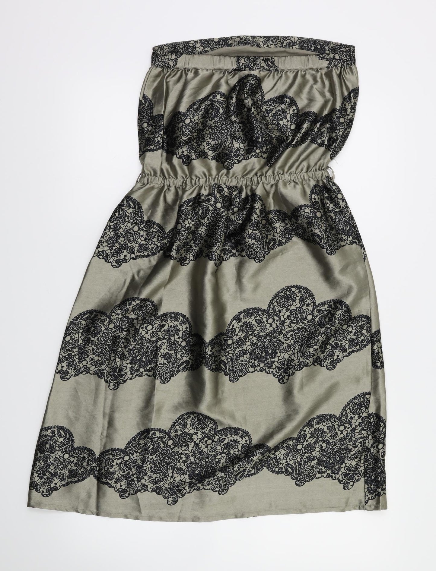 Topshop Womens Grey Fair Isle  Fit & Flare  Size 8