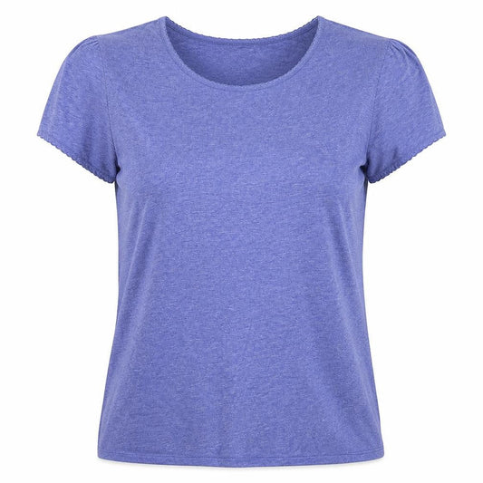BM Womens Blue Floral  Basic T-Shirt Size L