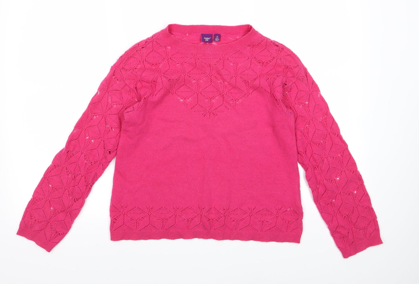 Hoxton Chic Womens Pink  Knit Pullover Jumper Size XS