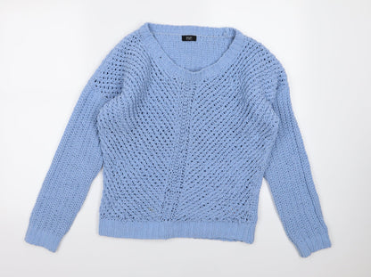 Preloved F&F Womens Blue  Knit Pullover Jumper Size 10 - Front