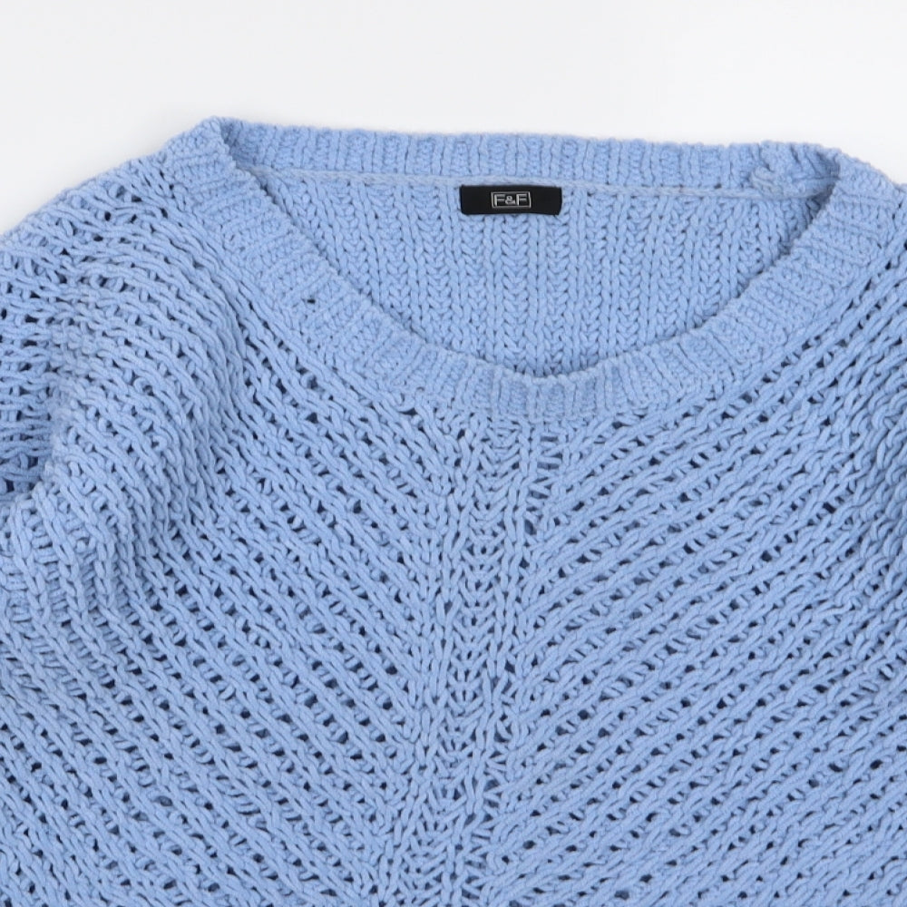 F&F Womens Blue  Knit Pullover Jumper Size 10
