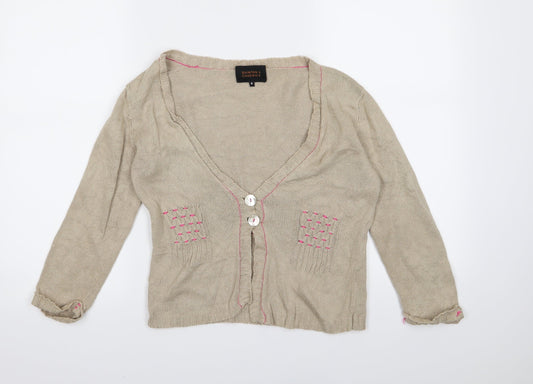 Quinton & Chadwick Womens Brown  Knit Cardigan Jumper Size S