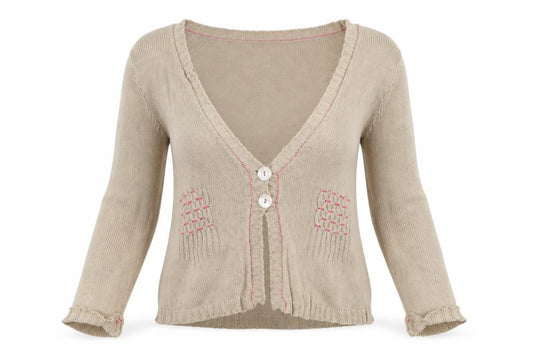 Quinton & Chadwick Womens Brown  Knit Cardigan Jumper Size S
