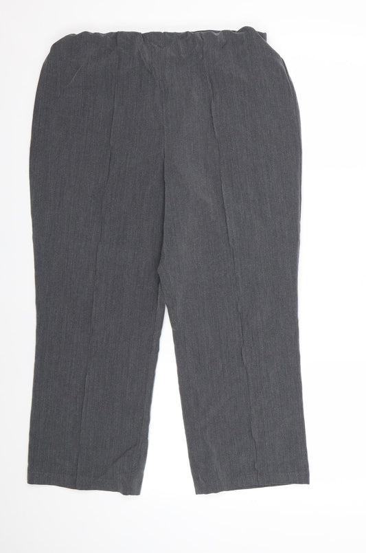 BM Casual Womens Grey  Rayon Dress Pants Trousers Size 14 L23 in