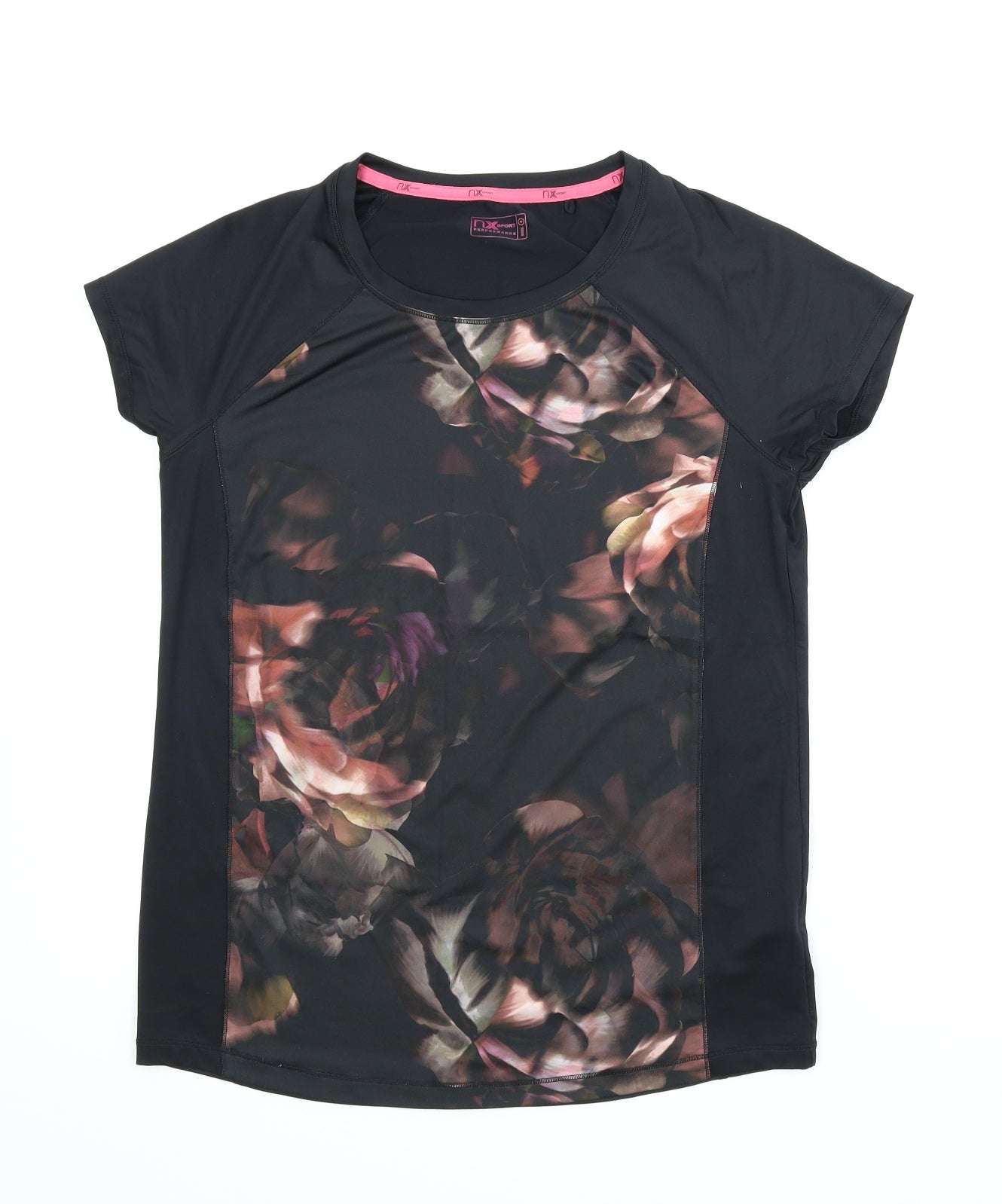 NEXT Womens Black Floral  Basic T-Shirt Size 8