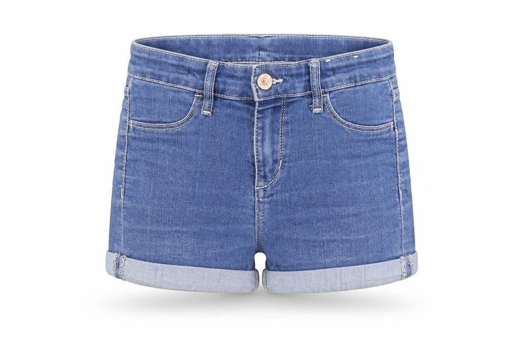 Preworn Girls Blue  Denim Boyfriend Shorts Size 8 Years