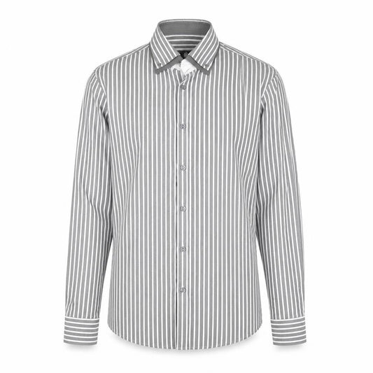 Steel & Jelly Mens Grey Striped   Button-Up Size M