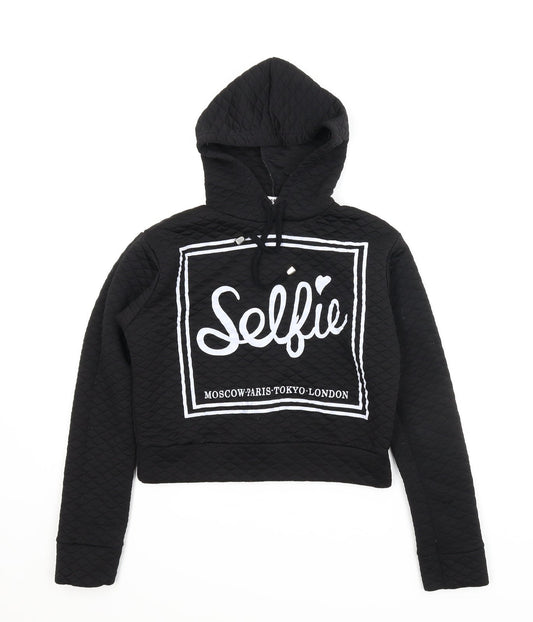 Sleek Girls Black   Pullover Hoodie Size M