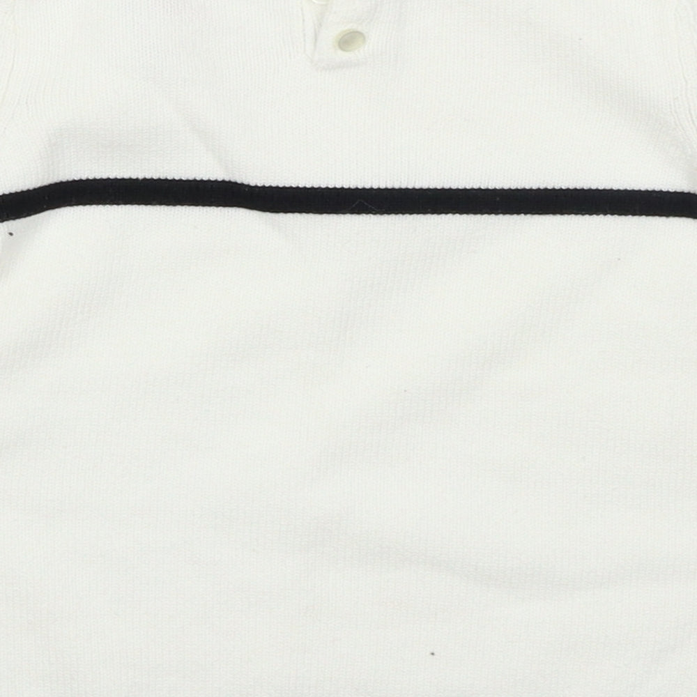Strawberry Faire Girls White Colourblock Knit Jumper Dress  Size 6-9 Months