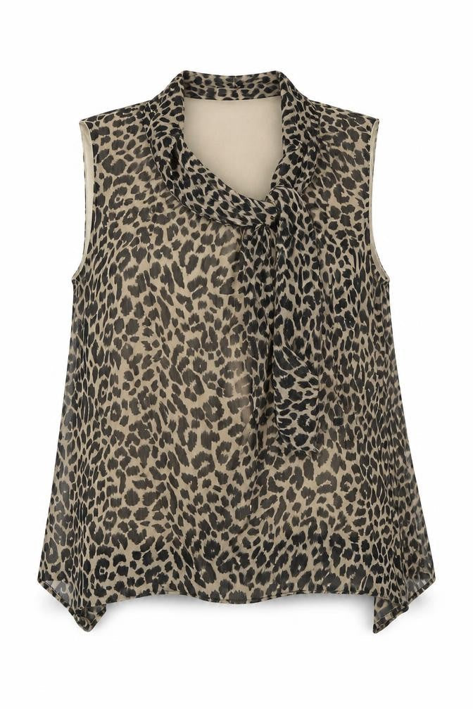 Drama Queen Womens Brown Animal Print  Basic Blouse Size 16