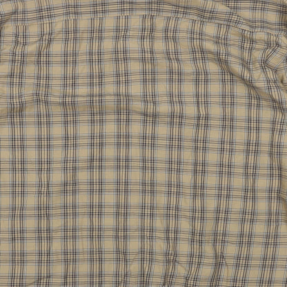 Mennace Mens Brown Plaid   Button-Up Size S