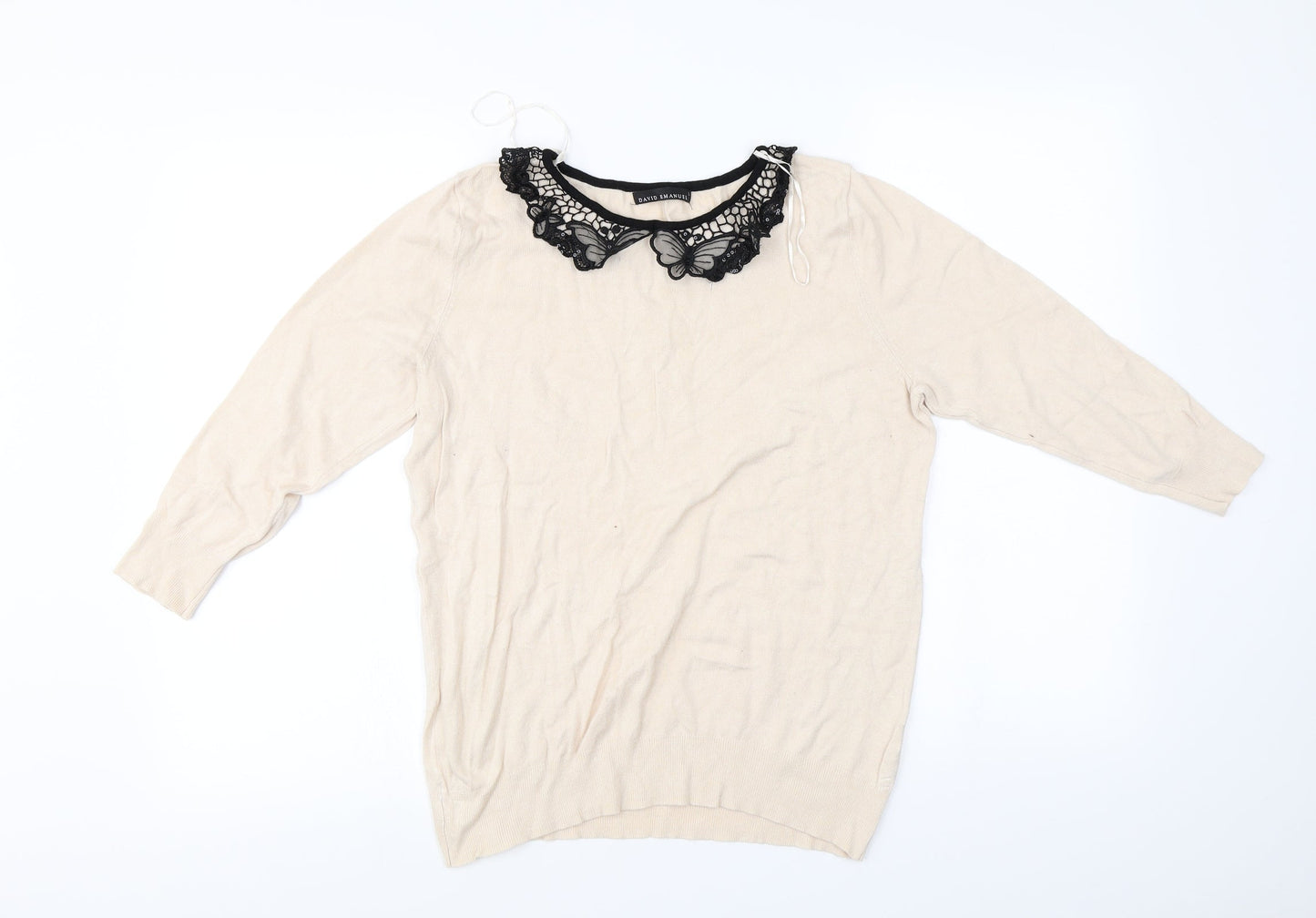 David Emmanuel   Womens Beige   Pullover Jumper Size L