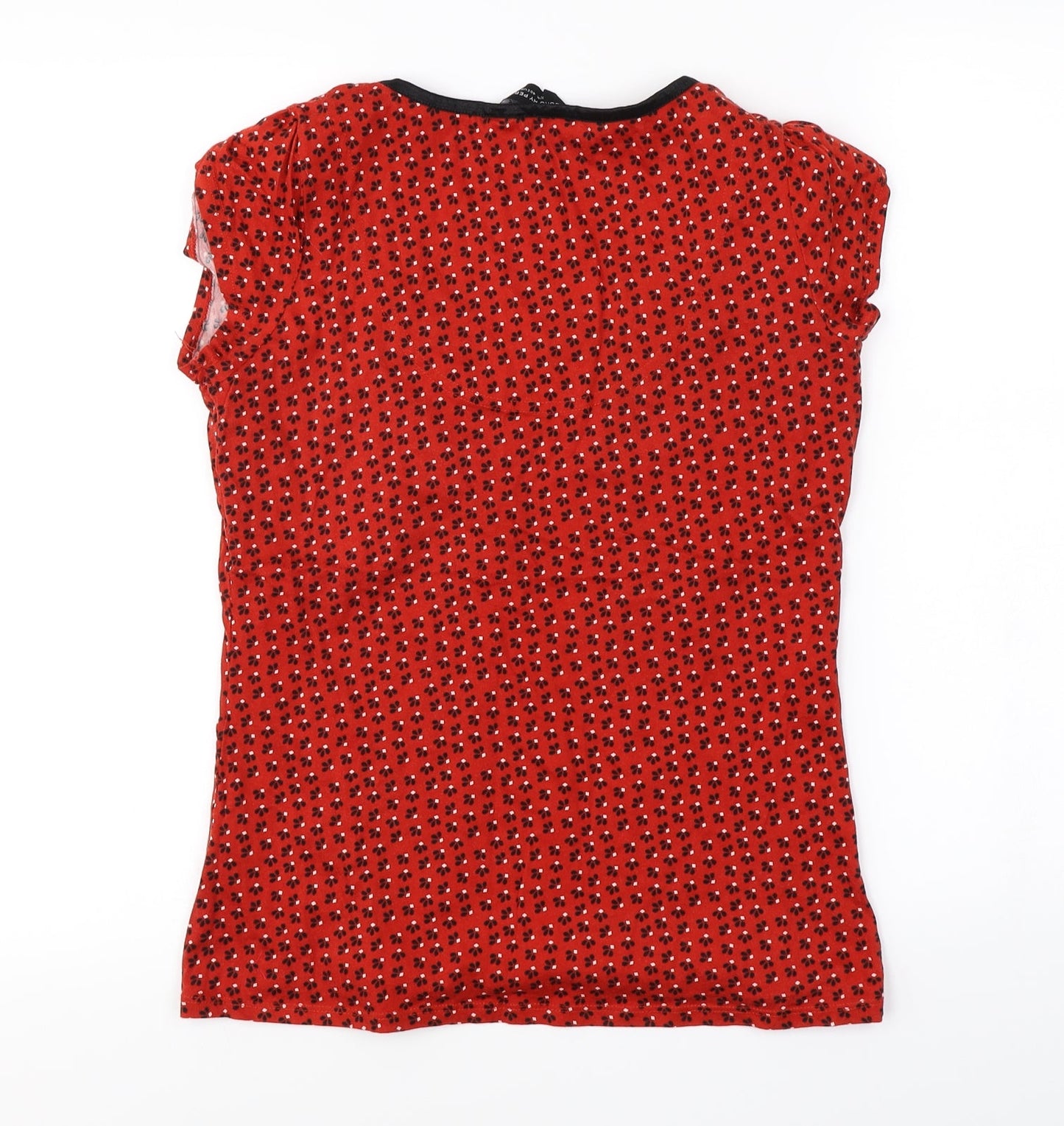 Dorothy Perkins  Womens Red Floral  Basic T-Shirt Size 12