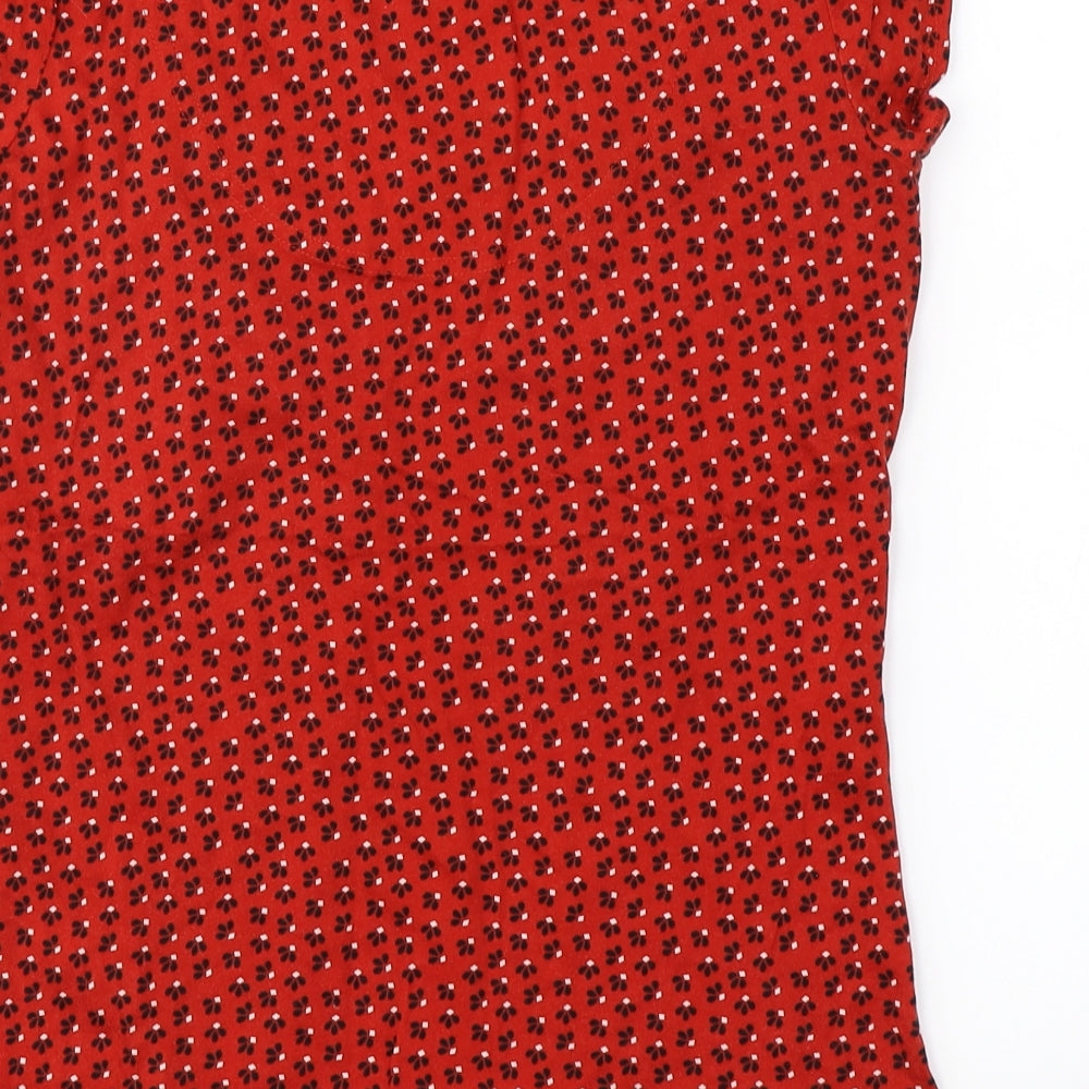 Dorothy Perkins  Womens Red Floral  Basic T-Shirt Size 12