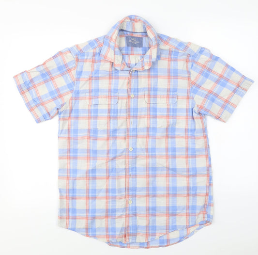 Marks and Spencer  Mens Blue Check   Button-Up Size S