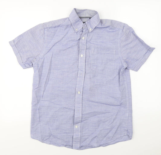 Maine New England  Mens Blue    Button-Up Size S