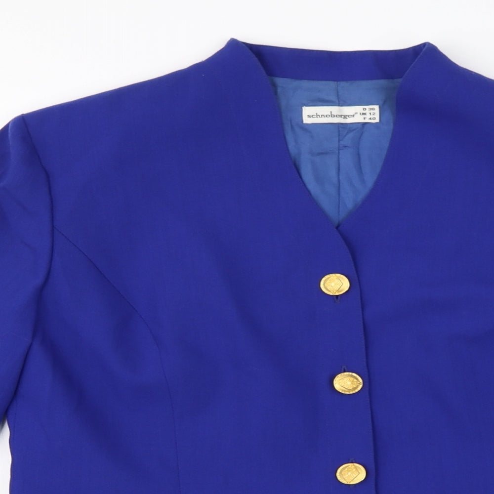 Schneberger  Womens Blue   Jacket Blazer Size 12