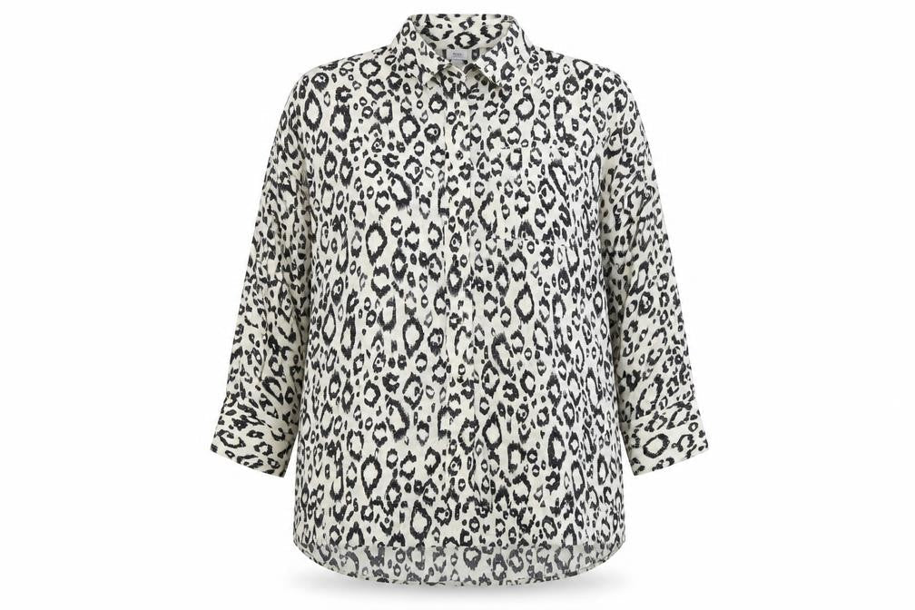 River Island  Womens Beige Animal Print  Basic Button-Up Size S