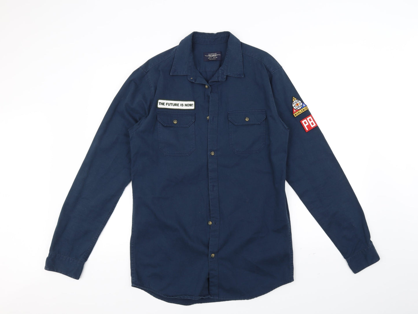 Pull&Bear Womens Blue   Basic Button-Up Size S