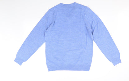 Preloved Marks and Spencer Mens Blue   Pullover Jumper Size M - Back