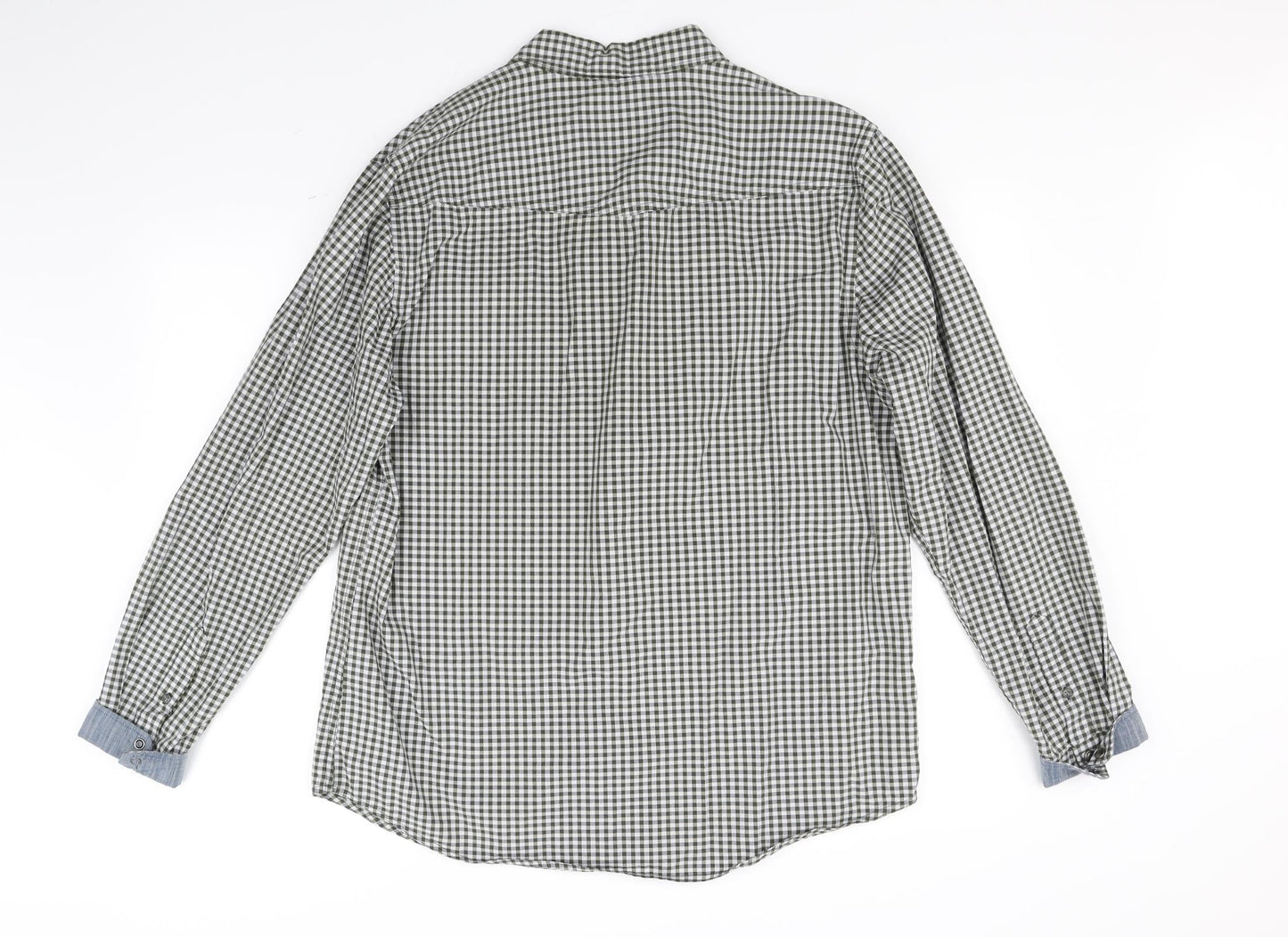 Red Herring Womens White Check  Basic Button-Up Size L