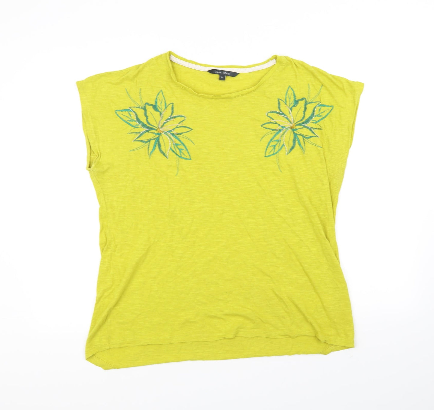 love tees Womens Yellow   Basic T-Shirt Size 16  - flowers