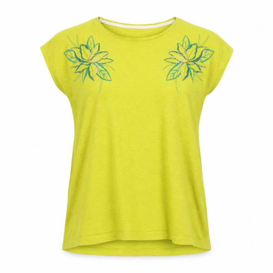love tees Womens Yellow   Basic T-Shirt Size 16  - flowers