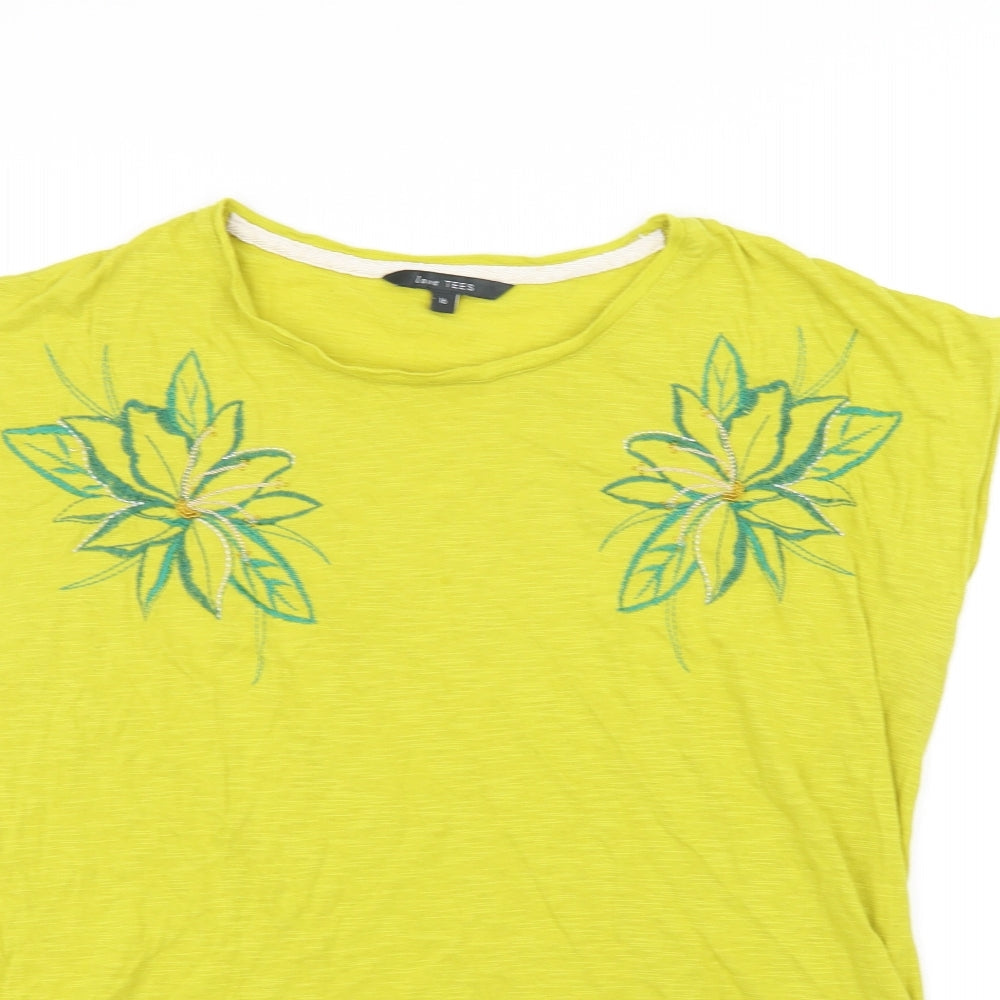 love tees Womens Yellow   Basic T-Shirt Size 16  - flowers